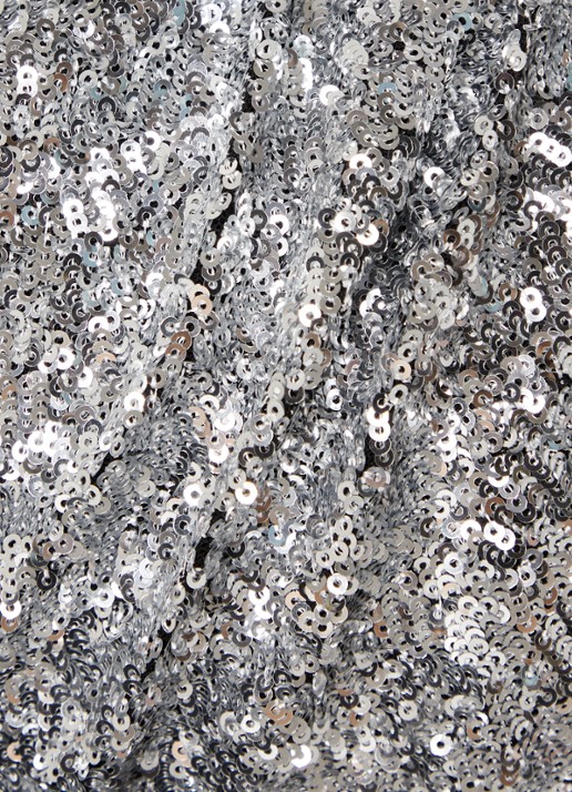 The Attico Minirok met plooidetail en pailletten - detail 2 zilver