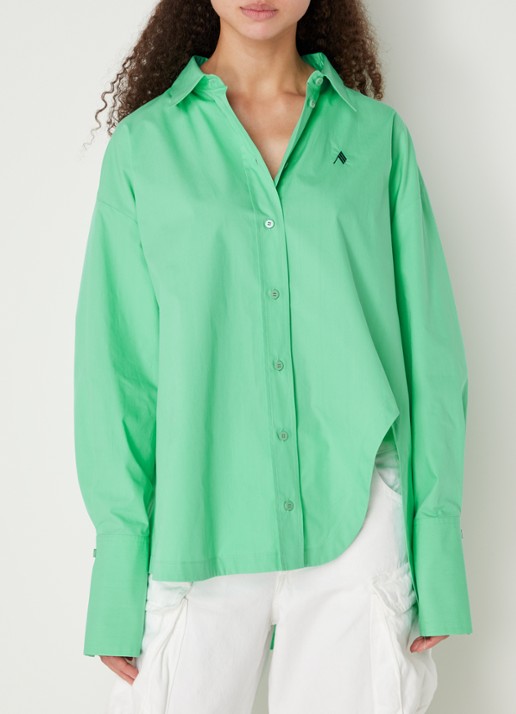 The Attico Oversized blouse met logo - detail mint