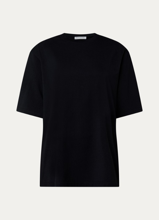 The Frankie Shop Anira T-shirt met schoudervulling - voorkant zwart