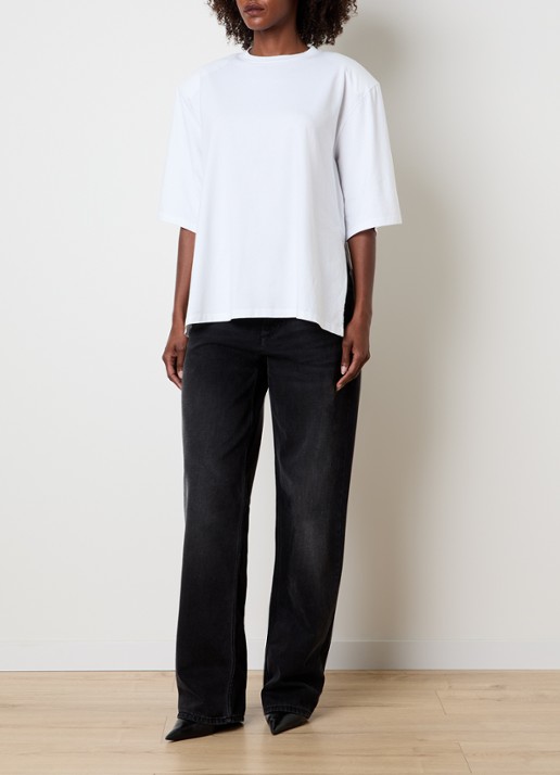 The Frankie Shop Anira T-shirt met schoudervulling - voorkant 5 wit