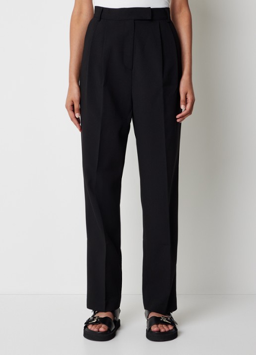The Frankie Shop Bea high waist straight leg pantalon met steekzakken