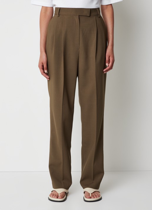 The Frankie Shop Bea high waist straight leg pantalon met steekzakken