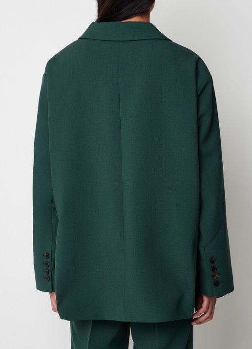 The Frankie Shop Bea oversized blazer met klepzakken - achterkant 3 donkergroen