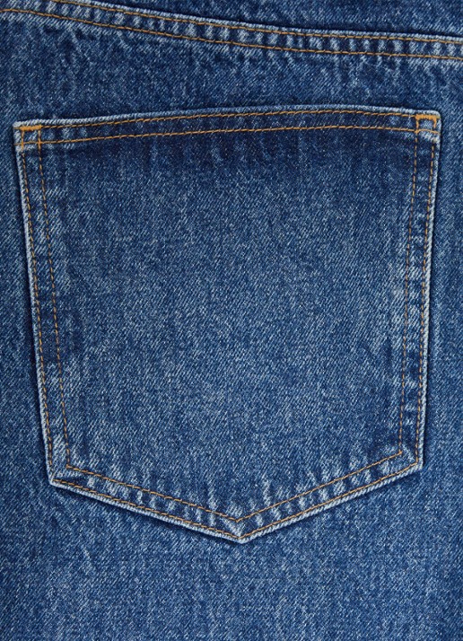 The Frankie Shop Dalston high waist straight leg jeans met medium wassing - detail 6 indigo