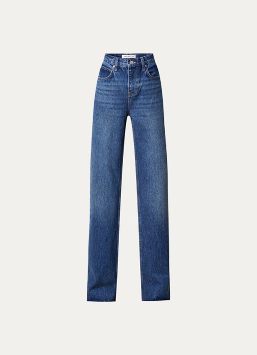 The Frankie Shop Dalston high waist straight leg jeans met medium wassing - voorkant 2 indigo