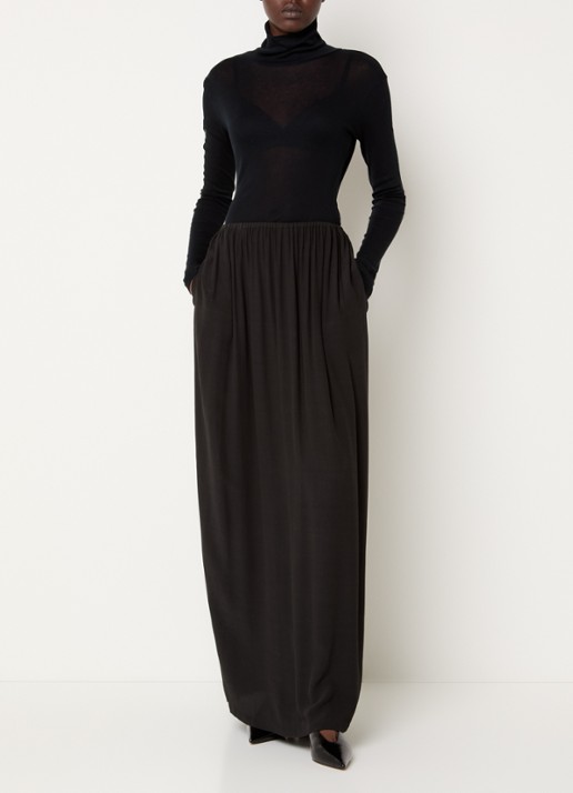 The Frankie Shop Evren semi-transparante top met col - voorkant 4 zwart