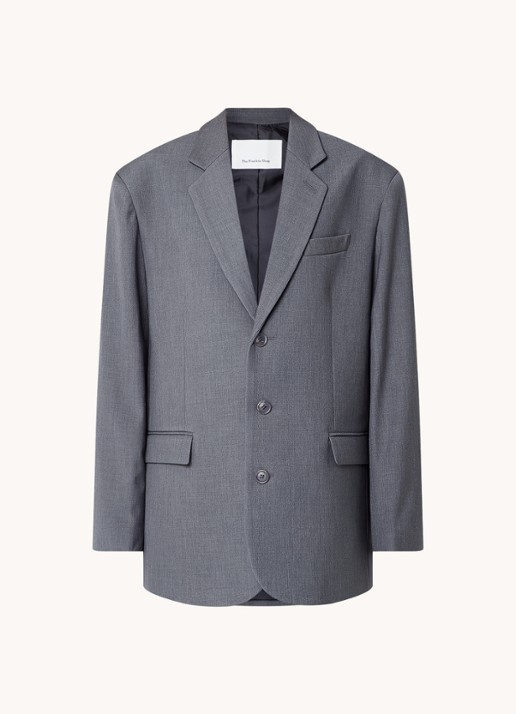 The Frankie Shop Gelso oversized blazer met klepzakken  - voorkant 3 grijs
