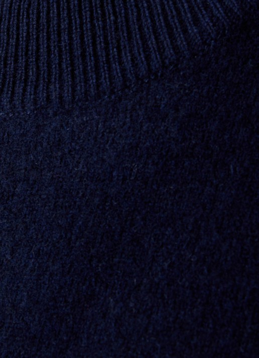 The Frankie Shop Hana grofgebreide trui in wolblend - detail 5 donkerblauw