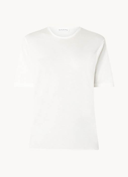 The Frankie Shop Harper T-shirt van  katoen - voorkant 3 gebroken wit