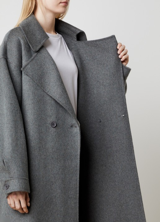 The Frankie Shop Issen trenchcoat van wol - detail 5 grijs