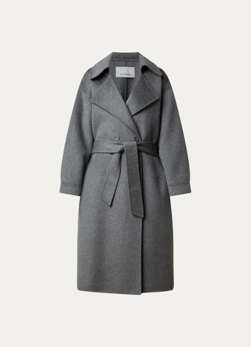 The Frankie Shop Issen trenchcoat van wol - voorkant 2 grijs