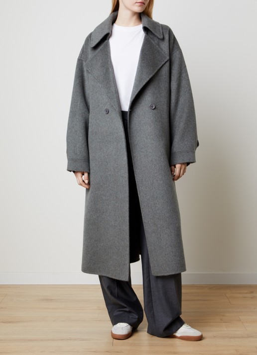 The Frankie Shop Issen trenchcoat van wol - voorkant 3 grijs