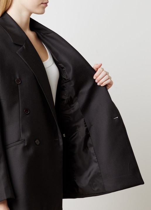 The Frankie Shop Jade double-breasted blazer van wol - detail 5 bruin