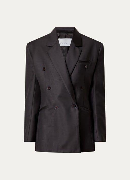 The Frankie Shop Jade double-breasted blazer van wol - voorkant bruin