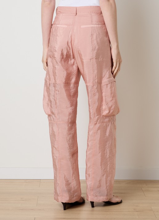 The Frankie Shop Kelly high waist straight fit broek met steekzakken - achterkant 3 roze