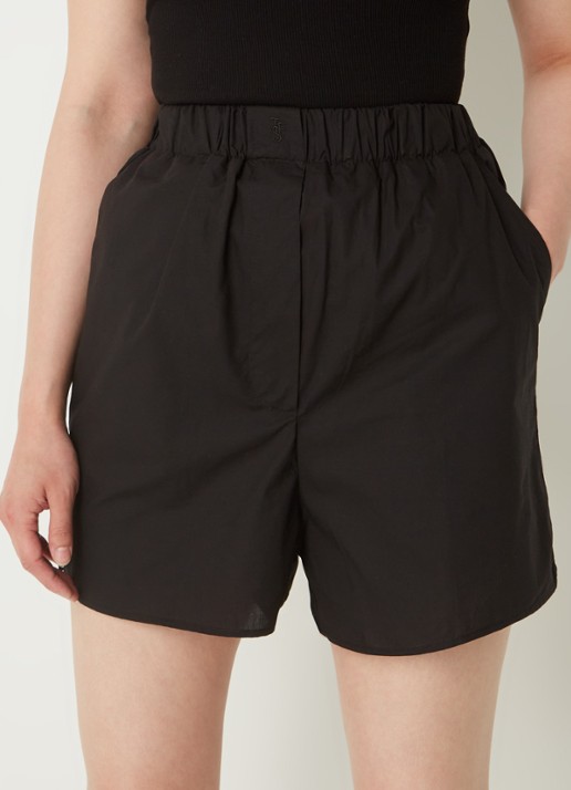 The Frankie Shop Liu high waist wide fit korte broek met elastische band