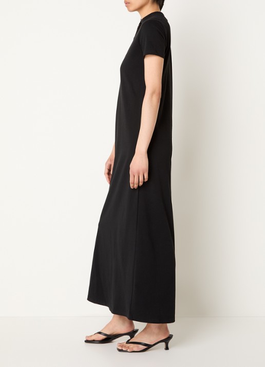 The Frankie Shop Malto maxi T-shirt jurk met ronde hals  - voorkant 3 zwart
