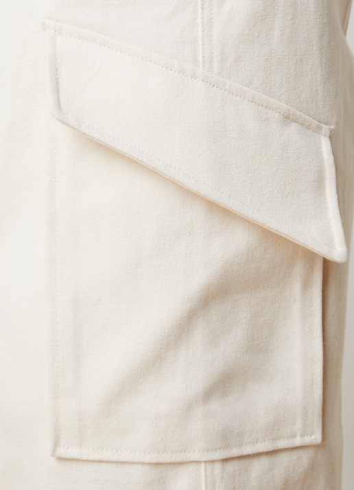 The Frankie Shop Oslo high waist loose fit cargobroek van canvas - detail 2 creme