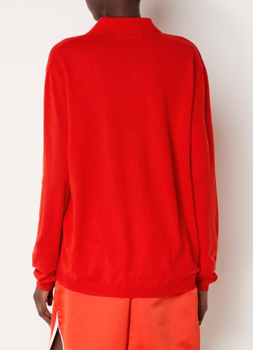 The Frankie Shop Tala fijngebreide pullover in wolblend met polokraag - achterkant 4 rood