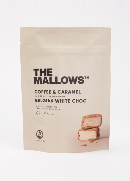 The Mallows Coffee & Caramel Mallows met witte chocolade 90 gram - voorkant 2 undefined