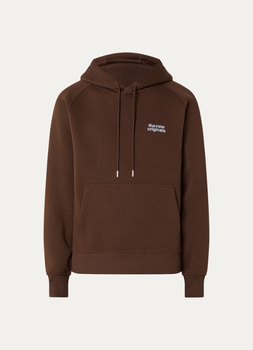 The New Originals Catna hoodie met logo- en backprint - voorkant 4 bruin