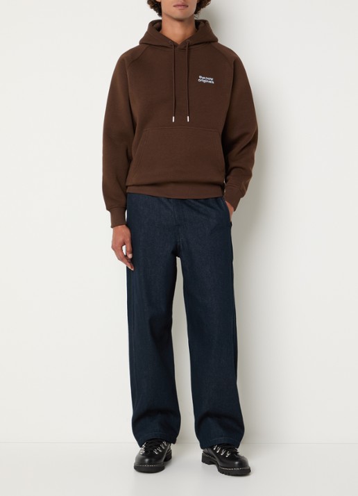The New Originals Catna hoodie met logo- en backprint - voorkant 5 bruin