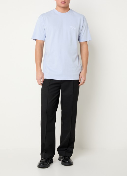 The New Originals Catna T-shirt met front- en backprint - voorkant 2 lichtblauw