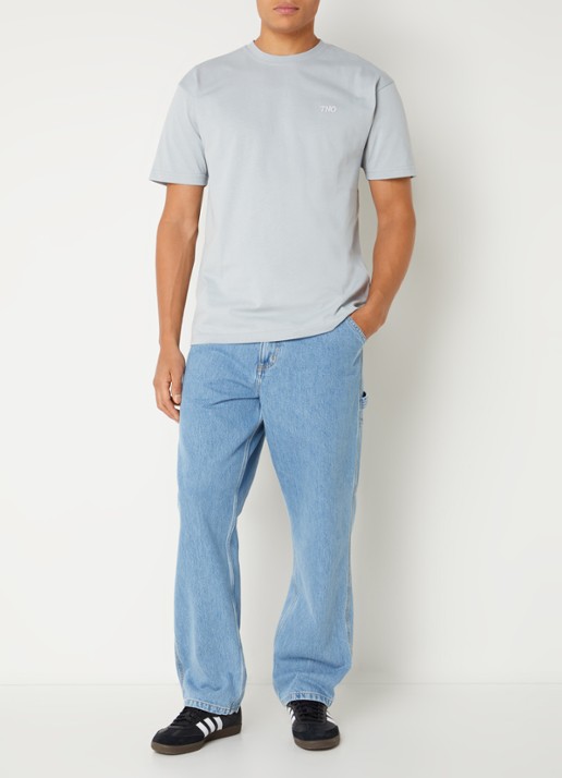 The New Originals Catna T-shirt met logo- en backprint - voorkant 3 grijs