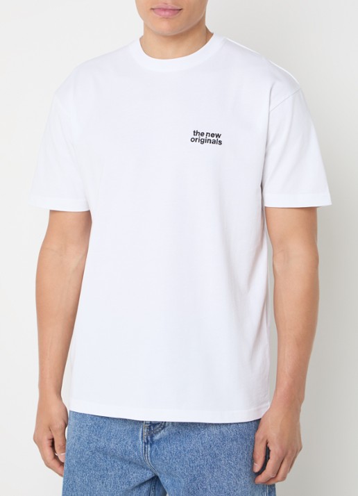 The New Originals Catna T-shirt met logo- en backprint - achterkant wit