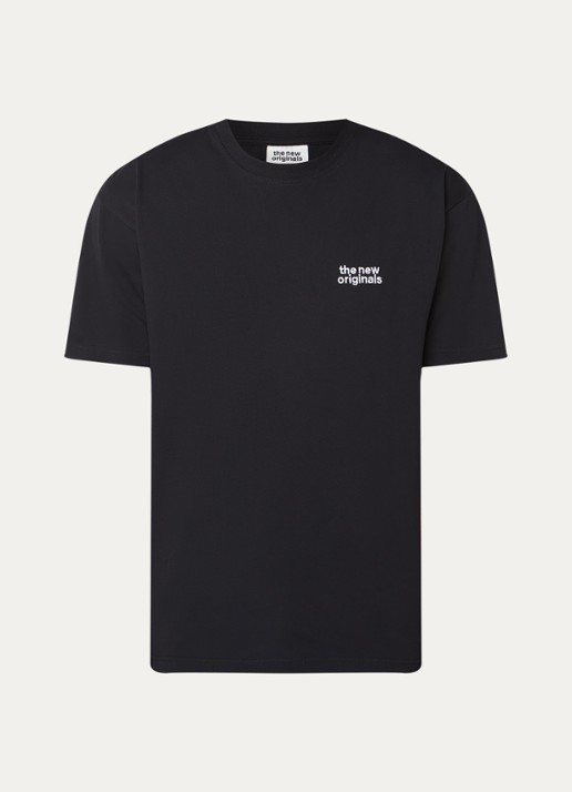 The New Originals Catna T-shirt met logo- en backprint - voorkant zwart