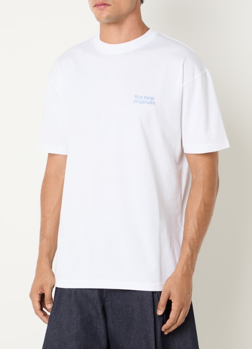 The New Originals Catna T-shirt met logoborduring en backprint - achterkant wit