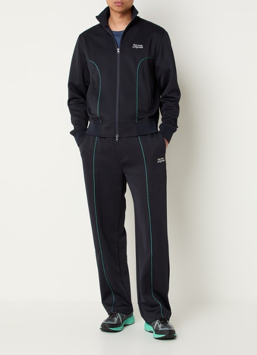 The New Originals Emblem straight fit trackpants met steekzakken en logo - voorkant 5 donkerblauw