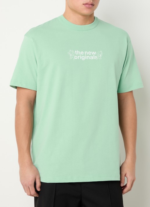 The New Originals Freddy T-shirt met front- en backprint - achterkant mint