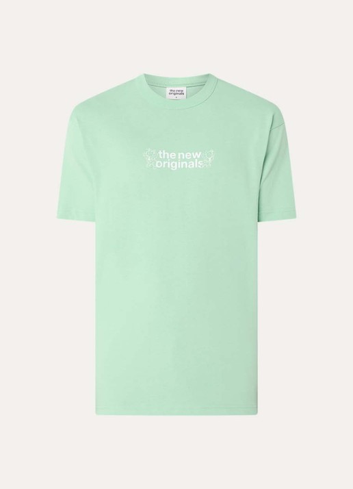 The New Originals Freddy T-shirt met front- en backprint - voorkant 3 mint