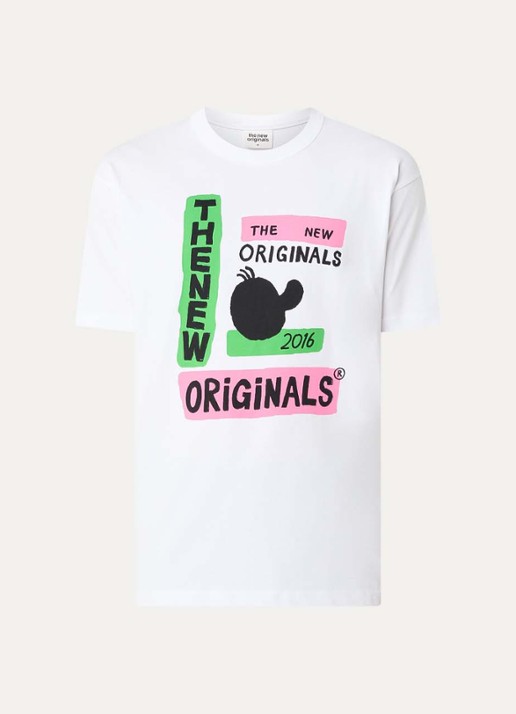 The New Originals Freddy T-shirt met print - voorkant 2 wit