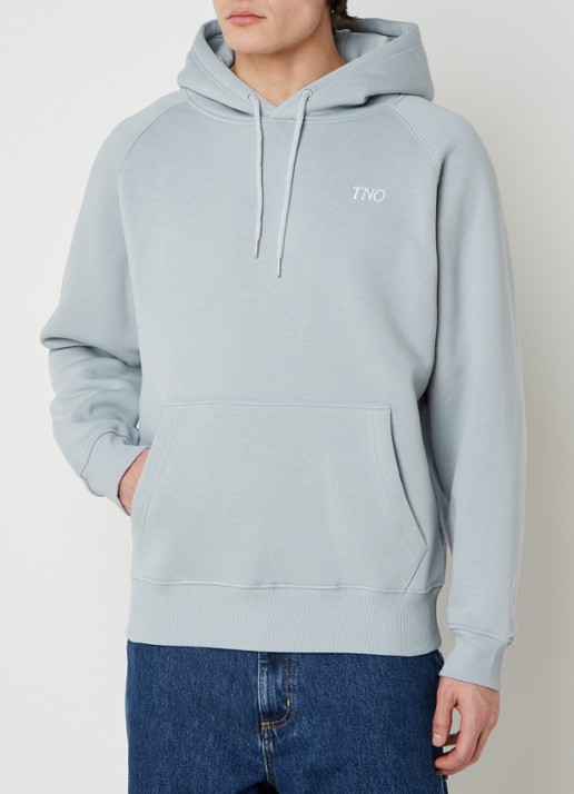 The New Originals Hoodie met logo- en backprint - achterkant 3 blauwgrijs