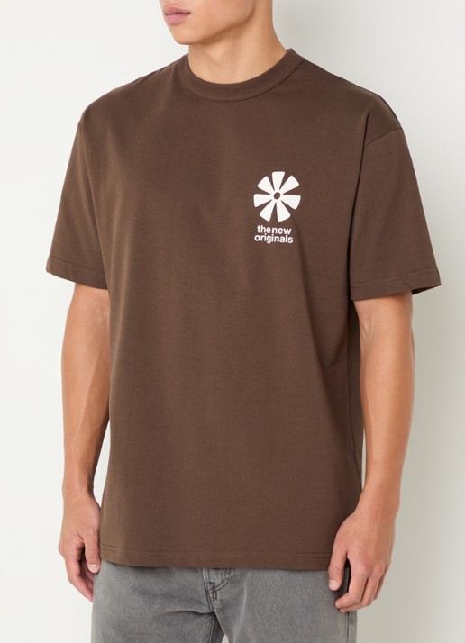 The New Originals T-shirt met logo- en backprint - achterkant 3 bruin