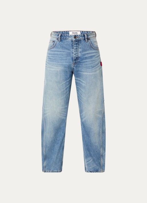 The New Originals Twisted Seam loose fit jeans met medium wassing - voorkant indigo