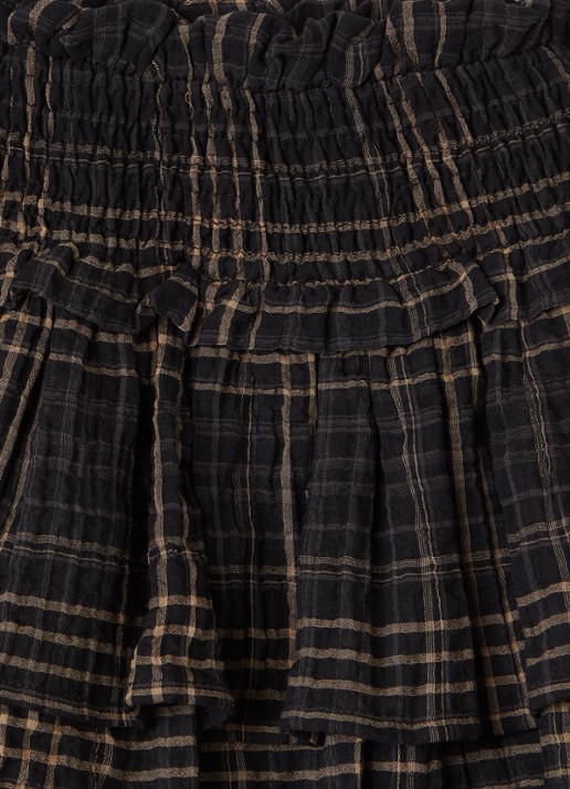 The New Society Aira rok met ruitdessin - detail donkerblauw