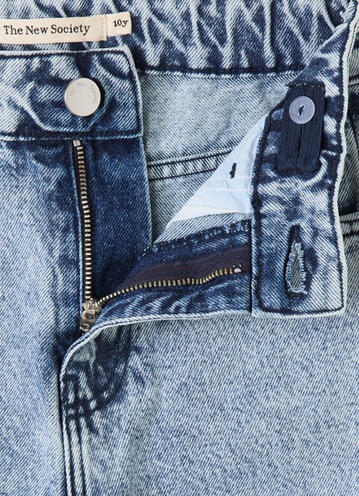 The New Society Balloon fit jeans met lichte wassing - detail 3 lichtblauw