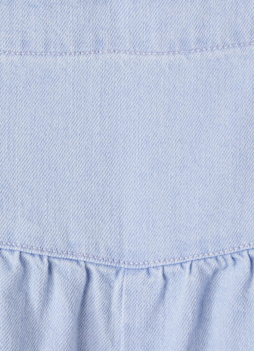 The New Society Bellis wide leg korte broek van denim - detail indigo