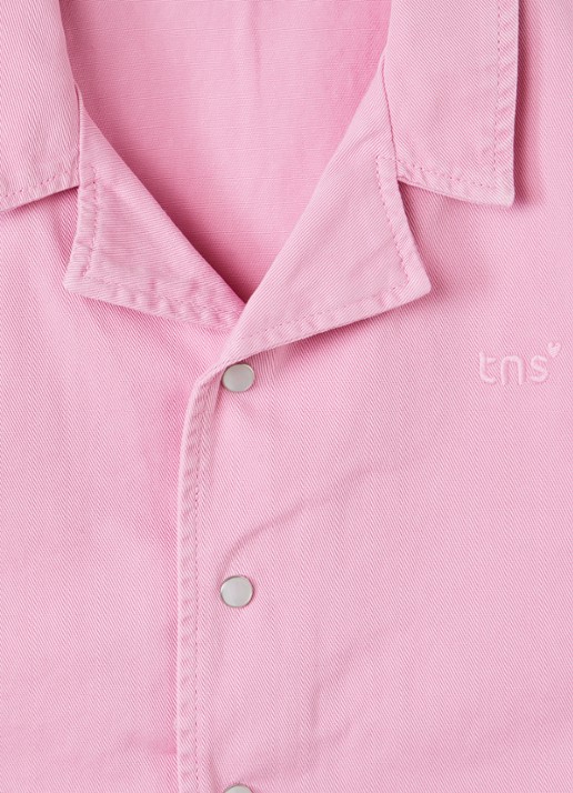 The New Society Blouse met kraag - detail 3 roze