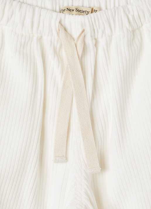 The New Society Elio loose fit broek van corduroy - detail 3 wit