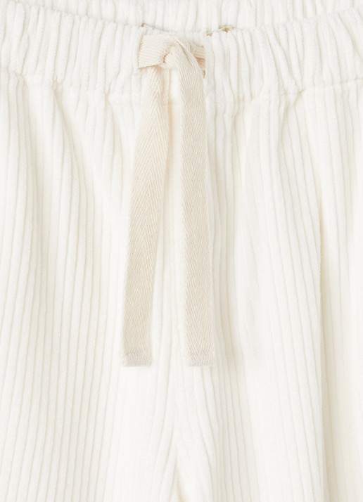 The New Society Elio loose fit broek van corduroy - detail 2 wit