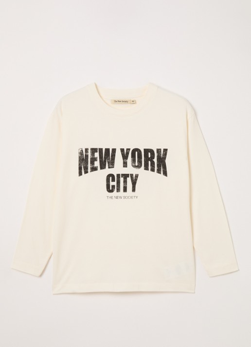 The New Society Kay T-shirt met logoprint