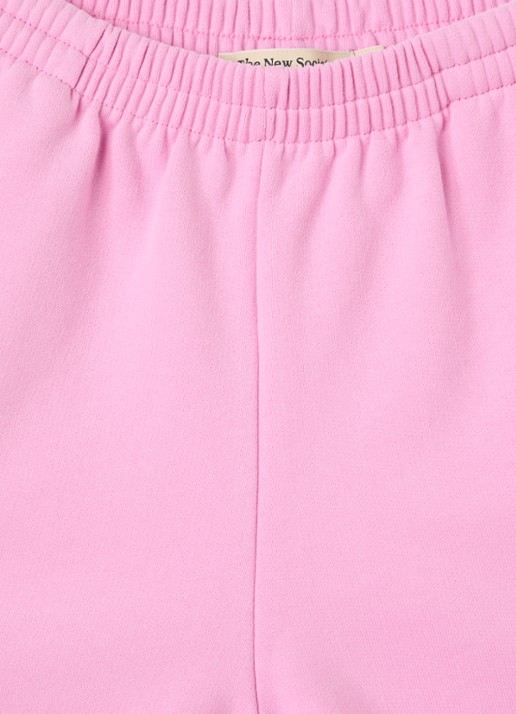 The New Society Straight fit korte joggingbroek met logo - detail 2 roze