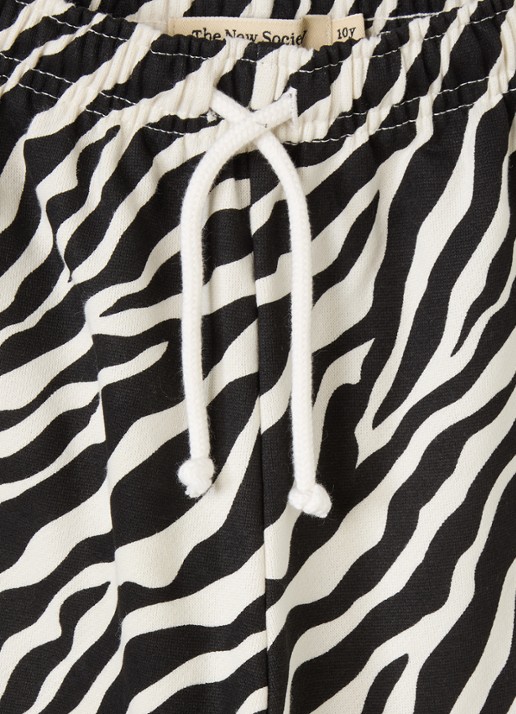 The New Society Wide fit joggingbroek met zebraprint - detail multicolor