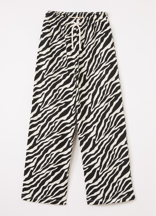 The New Society Wide fit joggingbroek met zebraprint