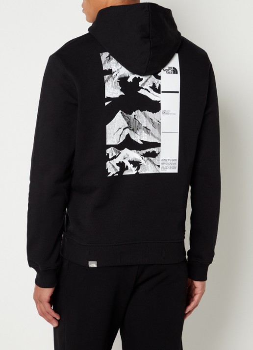 The North Face Coordinates hoodie met logo- en backprint - detail zwart