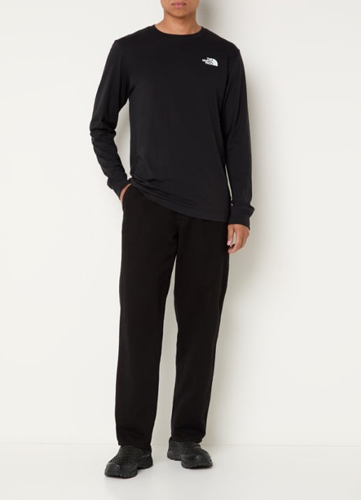 The North Face Evolution longsleeve met logo- en backprint - voorkant 2 zwart